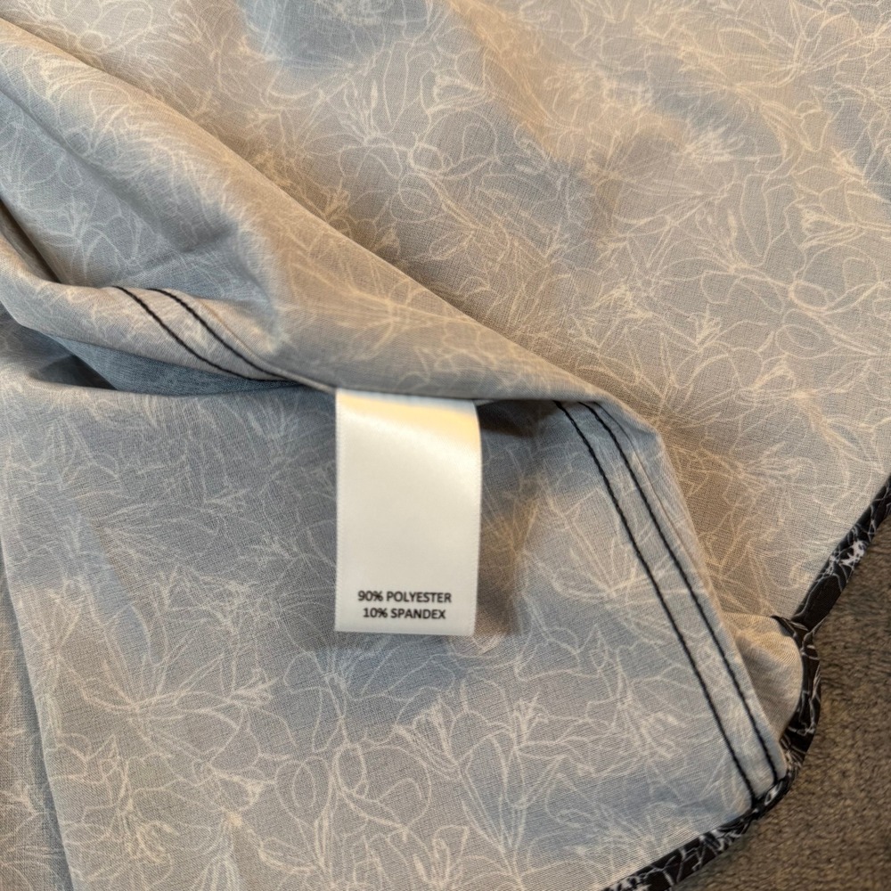 Murano Performance Button Up Shirt Mens 4XT Black Blue Floral Quick Dry NWT - Picture 6 of 11